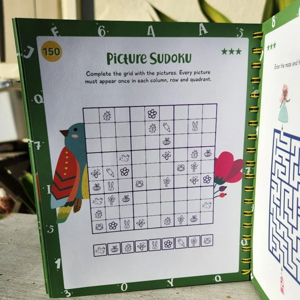NEW Kids Brain Teaser Puzzle Activity Book Sodoku Crossword Word Search Workbook